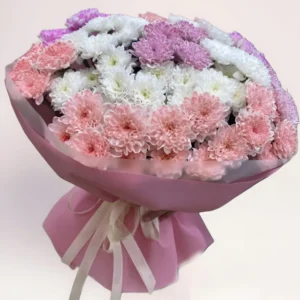 Букет из 15 микс хризантем