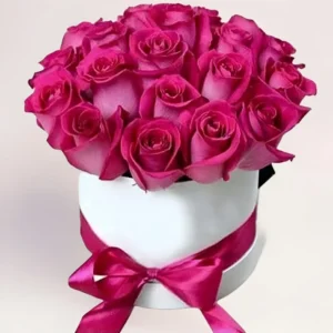15 розовых роз в коробке Алматы