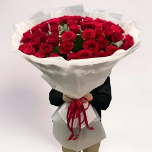 51 красная метровая роза в Алматы