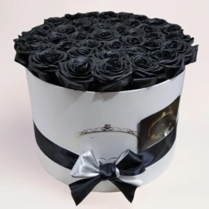 51 черная роза в коробке Алматы