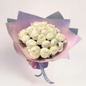 Букет из 51 белого пиона Алматы