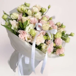 букет из эустомы пастельные оттенки доставка Алматы