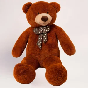 Плюшевый медведь с шарфом коричневый